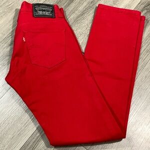 Levi’s Bright Red Skinny Stretch Denim Jeans NWOT   size 29